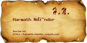 Harmath Nándor névjegykártya